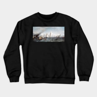 First International Race for America's Cup (1870) by Samuel Colman. Crewneck Sweatshirt